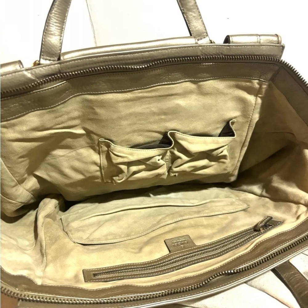 Gucci tan / Gold Leather Women's tote Bag - Picture 10 of 14